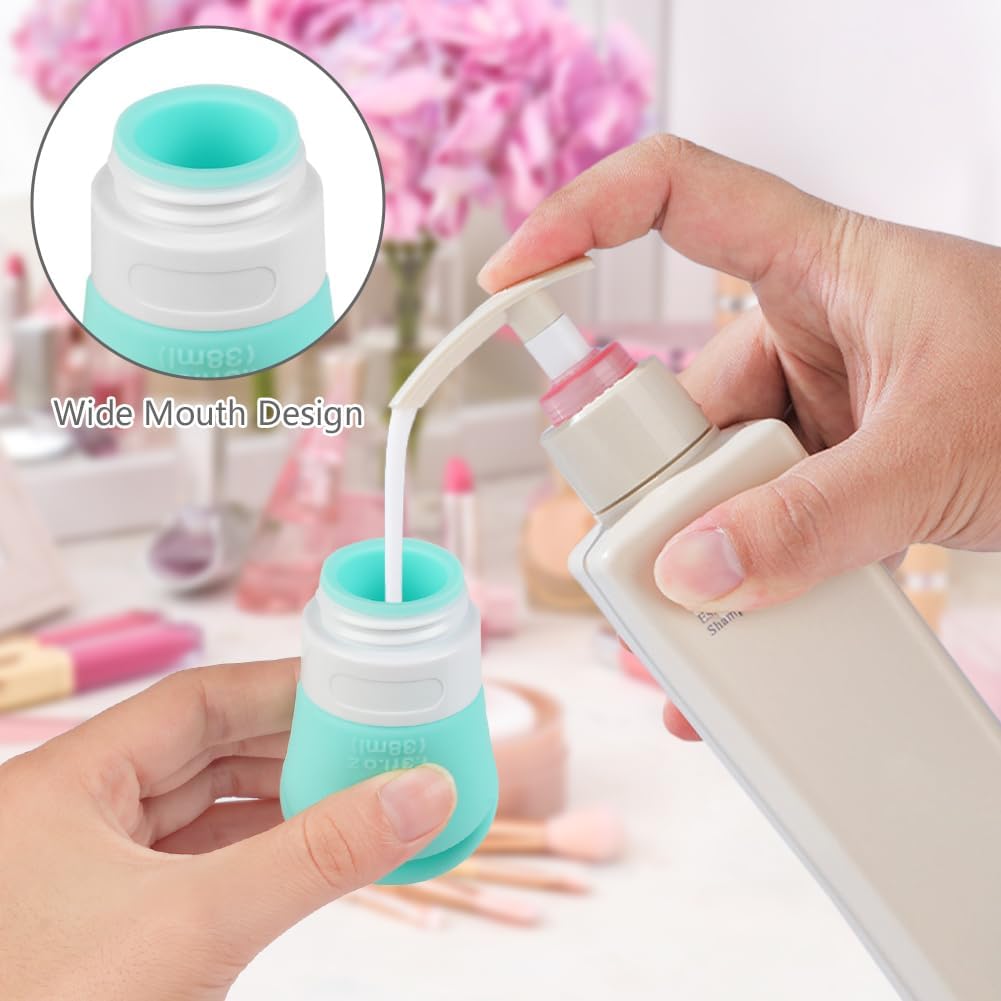 Petluno Travel Bottles, set of 4, 38 ml, refillable, toiletries, travel set, travel size, leak-proof silicone travel containers #5 4pk