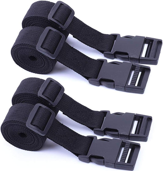 Gordelband 25 mm black nylon luggage strap flat side release buckle suitcase baggage strap with adjustable packing straps for DIY crafting backpack wrapping 1.5 meters 4 pieces