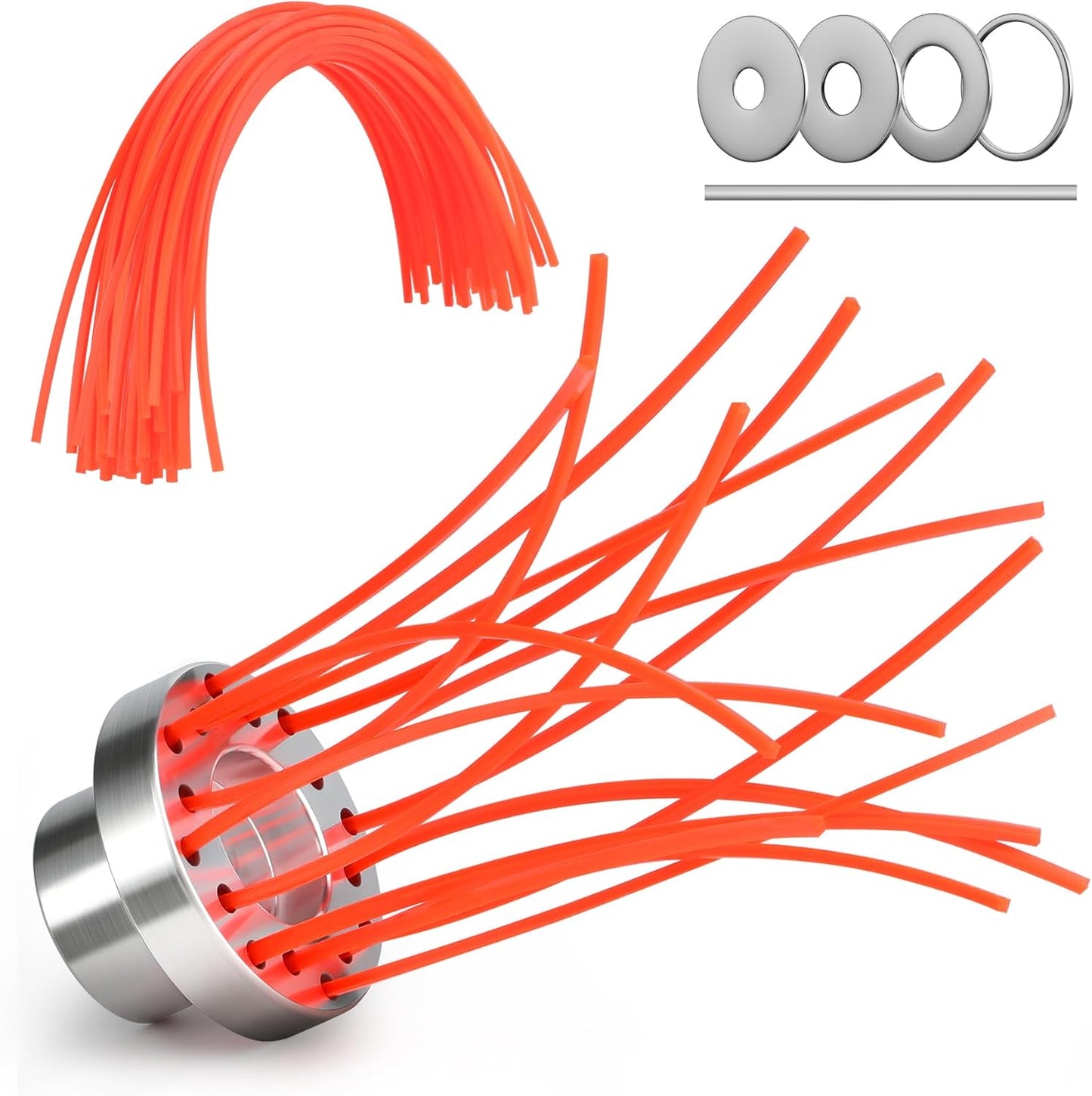 Petluno Weed Brush for Brushcutter, with 43 Nylon Wires, Weed Brush Motor Lines, Aluminium, Brushcutter Accessories