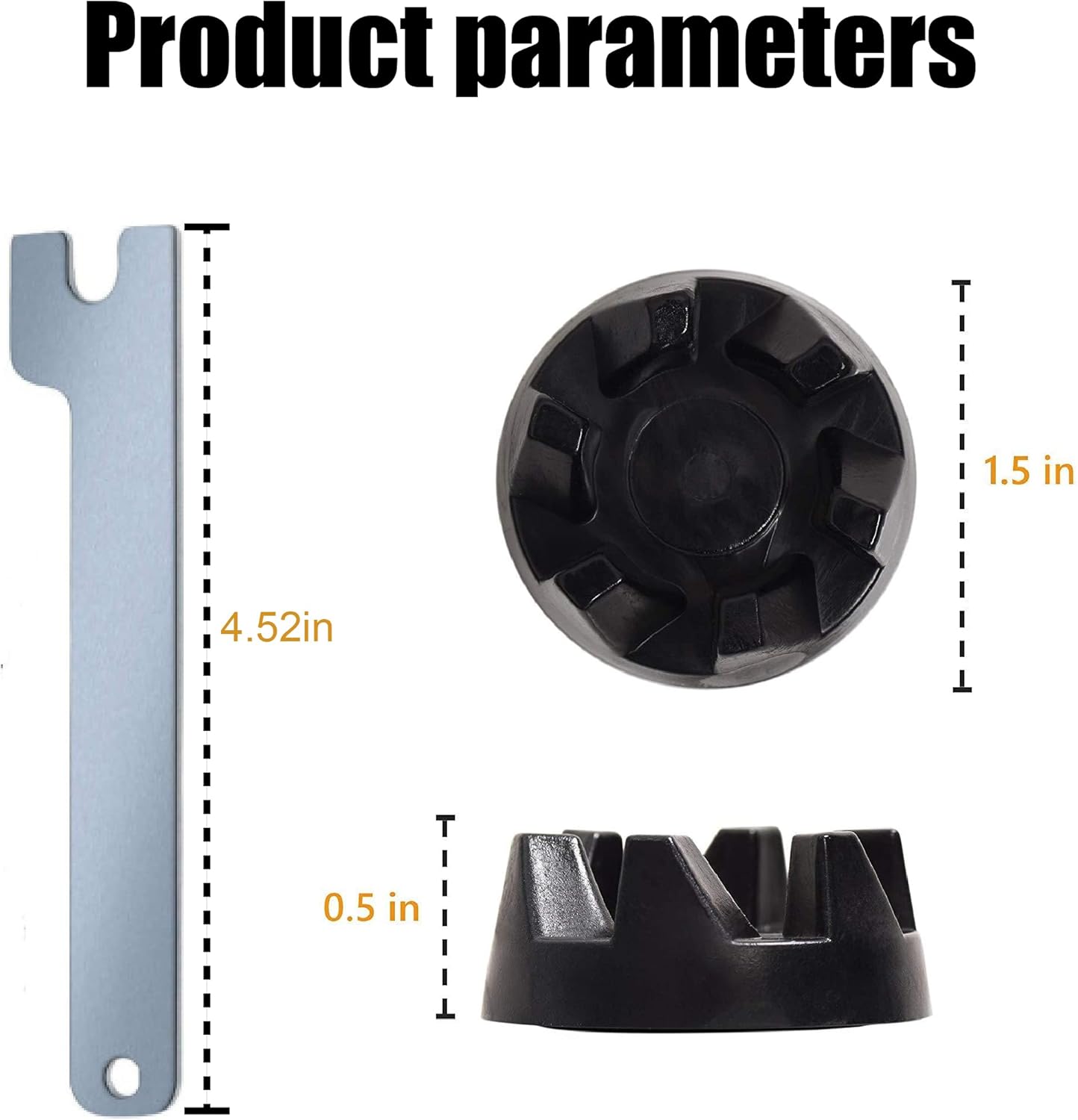 2 pieces of couplings 9704230, compatible with Kitchenaid KSB52/KSB5/5KSB52/5KSB5, loose parts removal tool