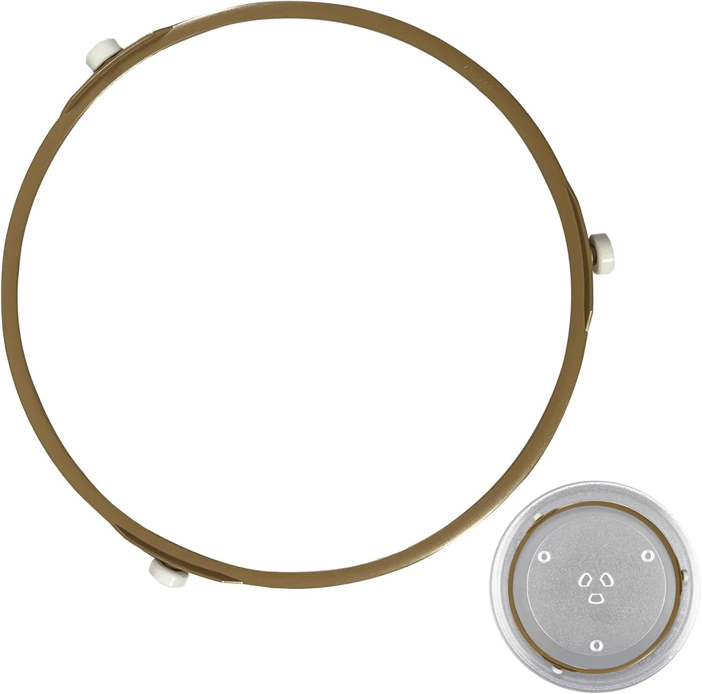Universal microwave rotating ring - 22cm khaki plastic touch control 50g benchtop defrost, reheat, high, medium, low