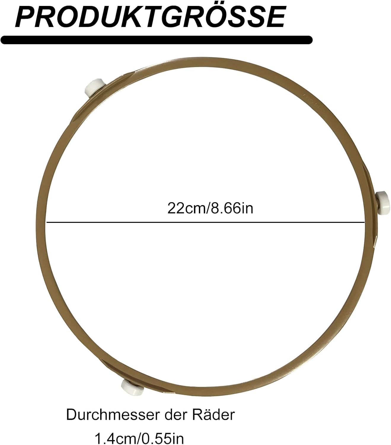 Universal microwave rotating ring - 22cm khaki plastic touch control 50g benchtop defrost, reheat, high, medium, low