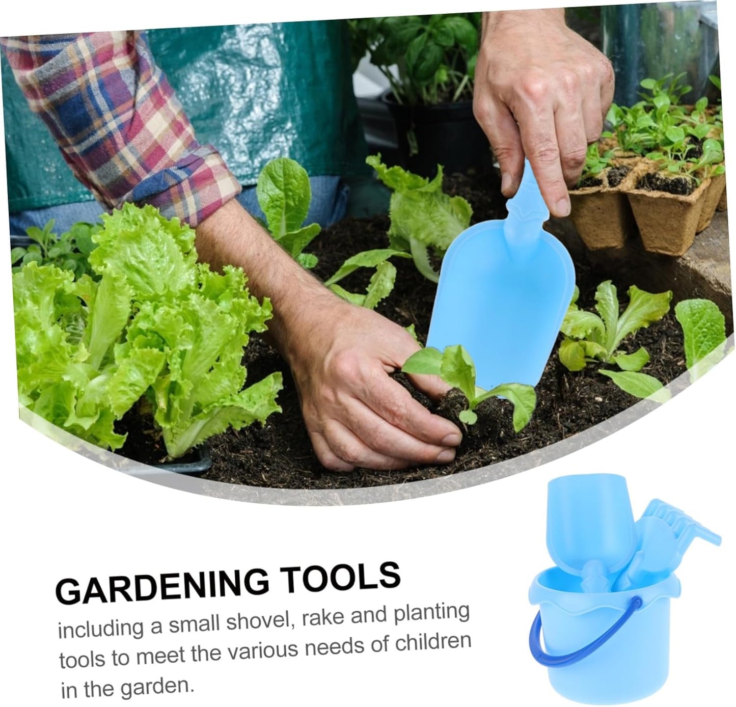 1 Set Kinder Tuingereedschappen Wateremmer Schep Riek voor Buitenplanten Tuinset Jongen Meisje Om de Te
