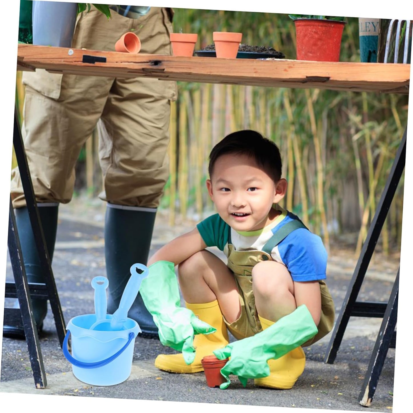 1 Set Kinder Tuingereedschappen Wateremmer Schep Riek voor Buitenplanten Tuinset Jongen Meisje Om de Te