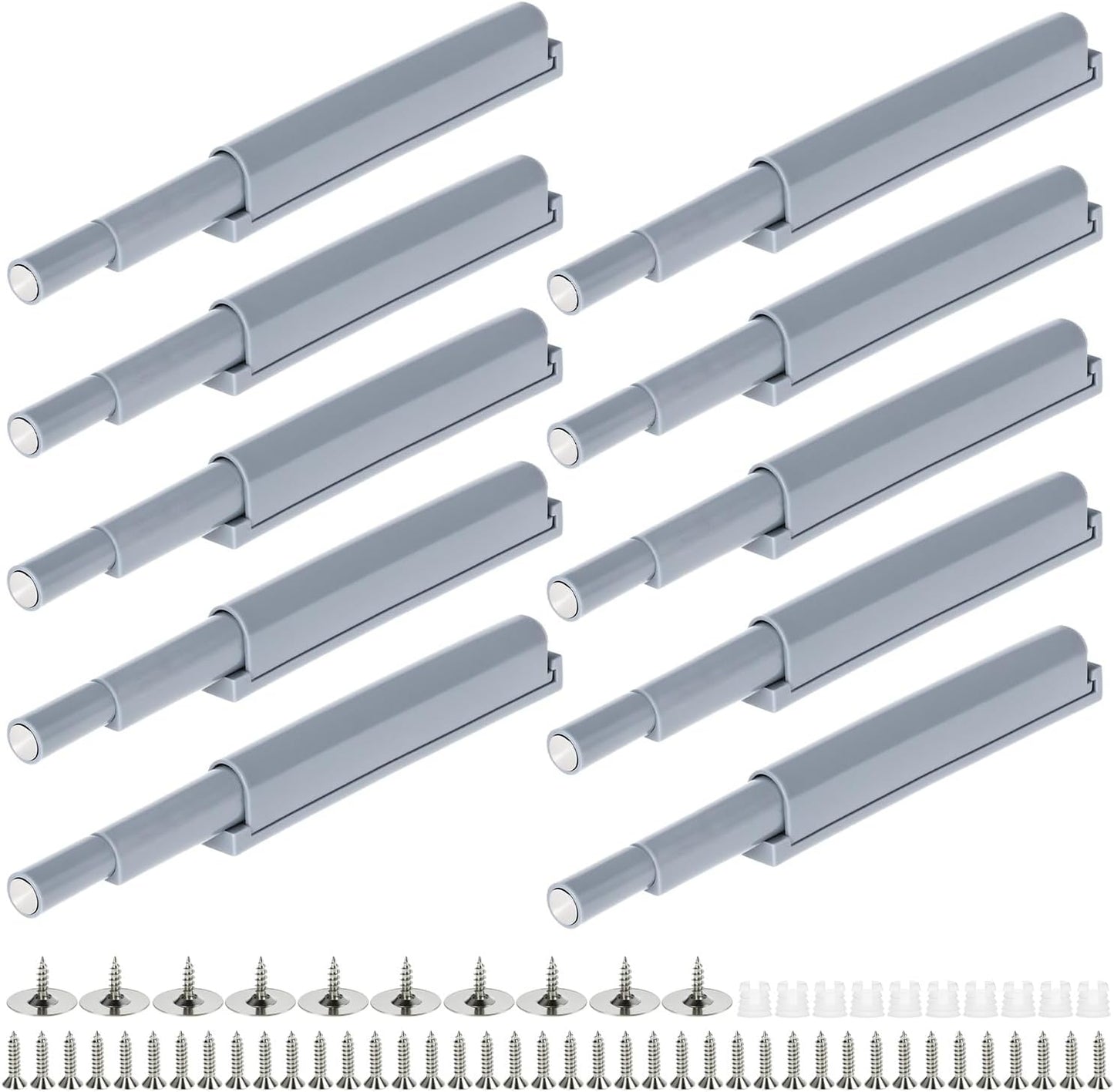 Petluno® Pack of 10 push-to-open door openers, soft close door dampers for kitchen cabinet doors