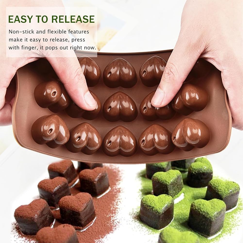 6 PCS Silicone Chocolate Mould Different Shapes Melts Moulds Silicone Baking Mold Non-Stick Moulds Gift for Making Candy