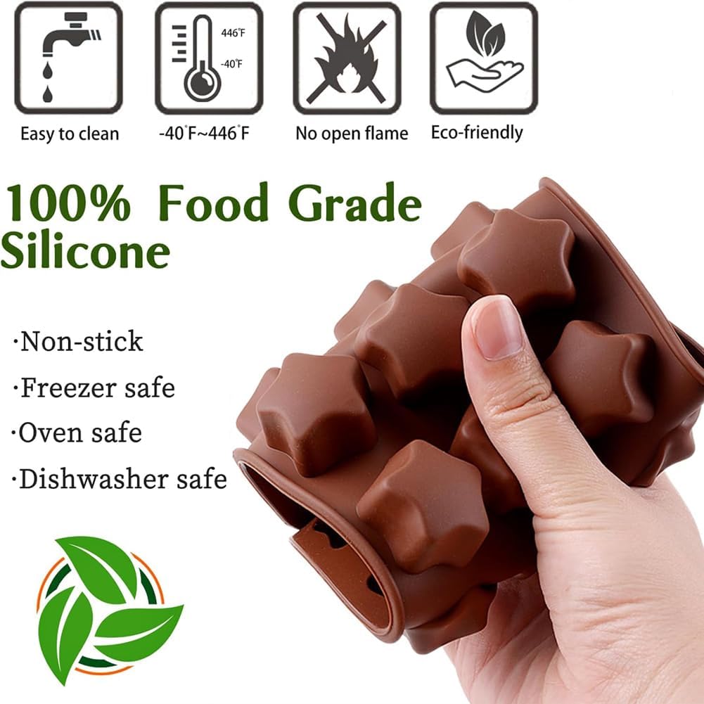 6 PCS Silicone Chocolate Mould Different Shapes Melts Moulds Silicone Baking Mold Non-Stick Moulds Gift for Making Candy