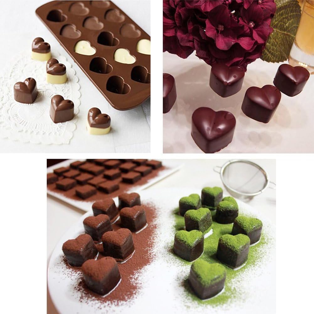 6 PCS Silicone Chocolate Mould Different Shapes Melts Moulds Silicone Baking Mold Non-Stick Moulds Gift for Making Candy
