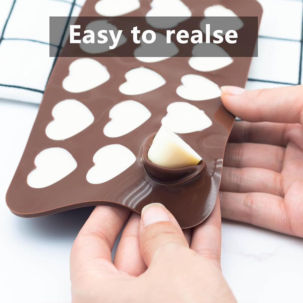 6 PCS Silicone Chocolate Mould Different Shapes Melts Moulds Silicone Baking Mold Non-Stick Moulds Gift for Making Candy