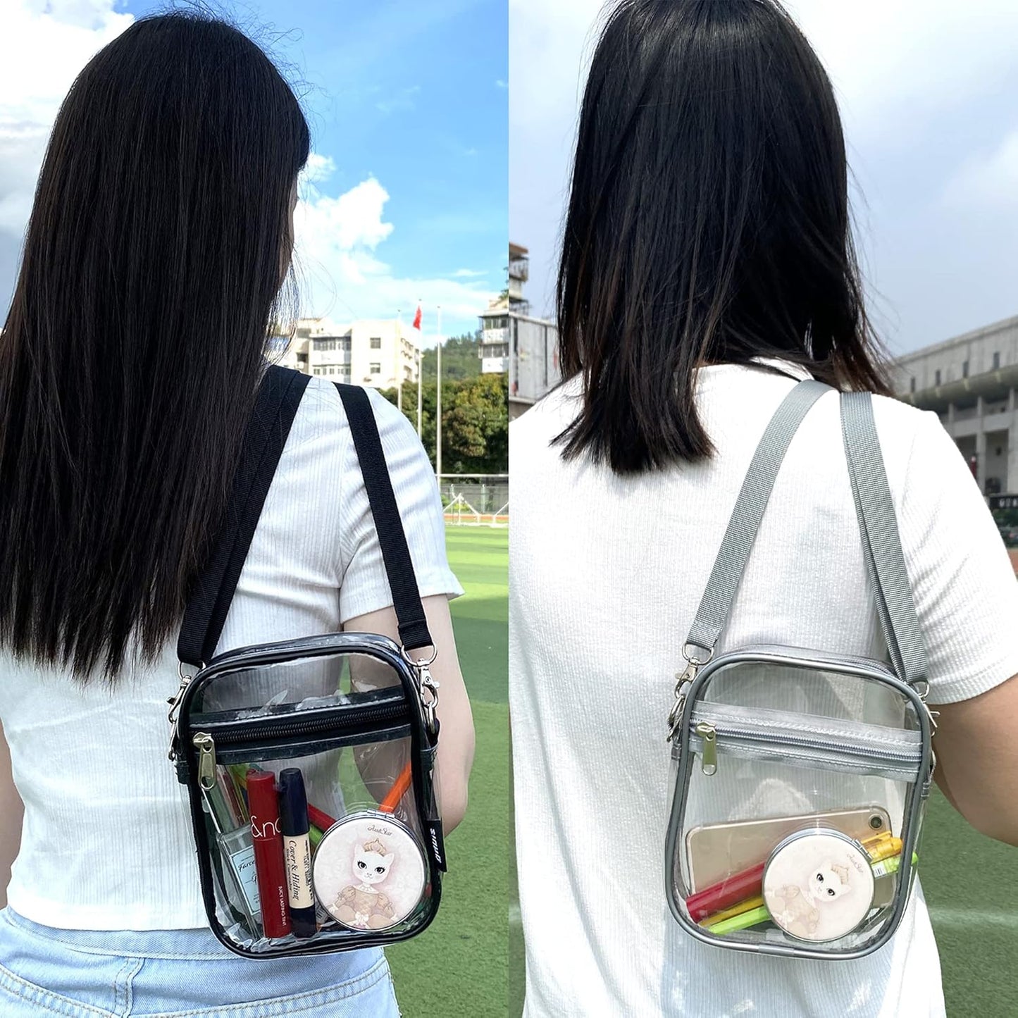 Clear Crossbody Bag, Stadium Approved Clear Purse Bag for Concerts Sports Events