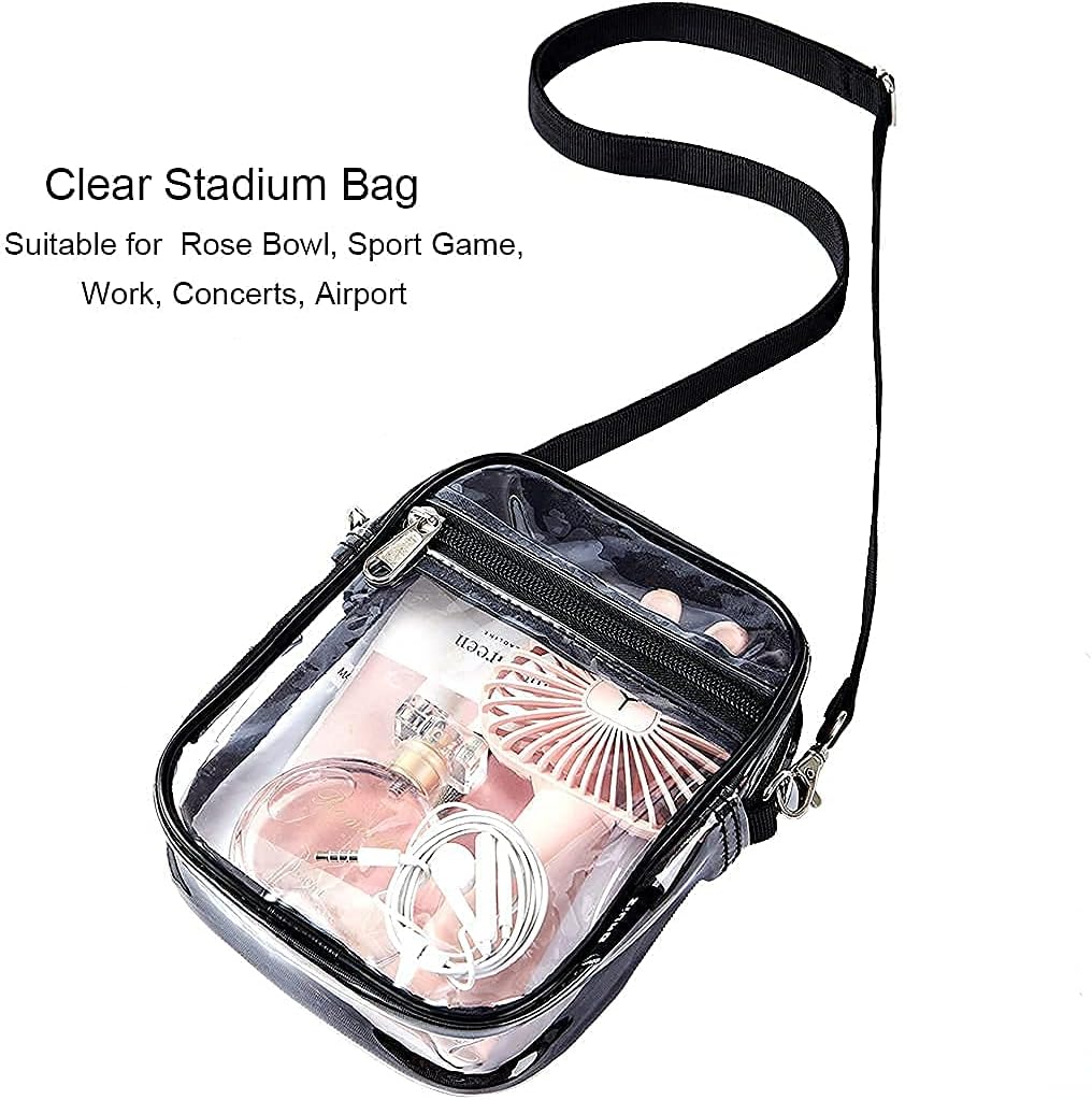 Clear Crossbody Bag, Stadium Approved Clear Purse Bag for Concerts Sports Events