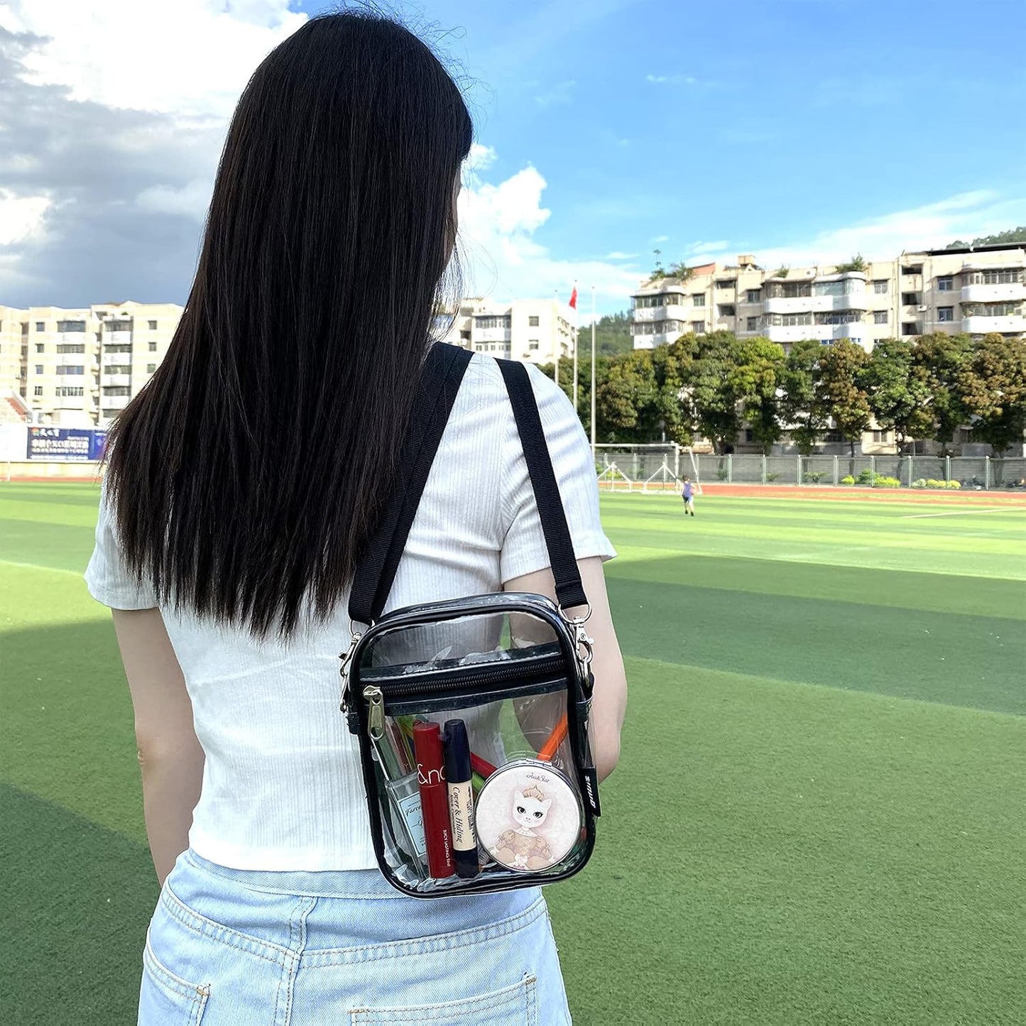 Clear Crossbody Bag, Stadium Approved Clear Purse Bag for Concerts Sports Events