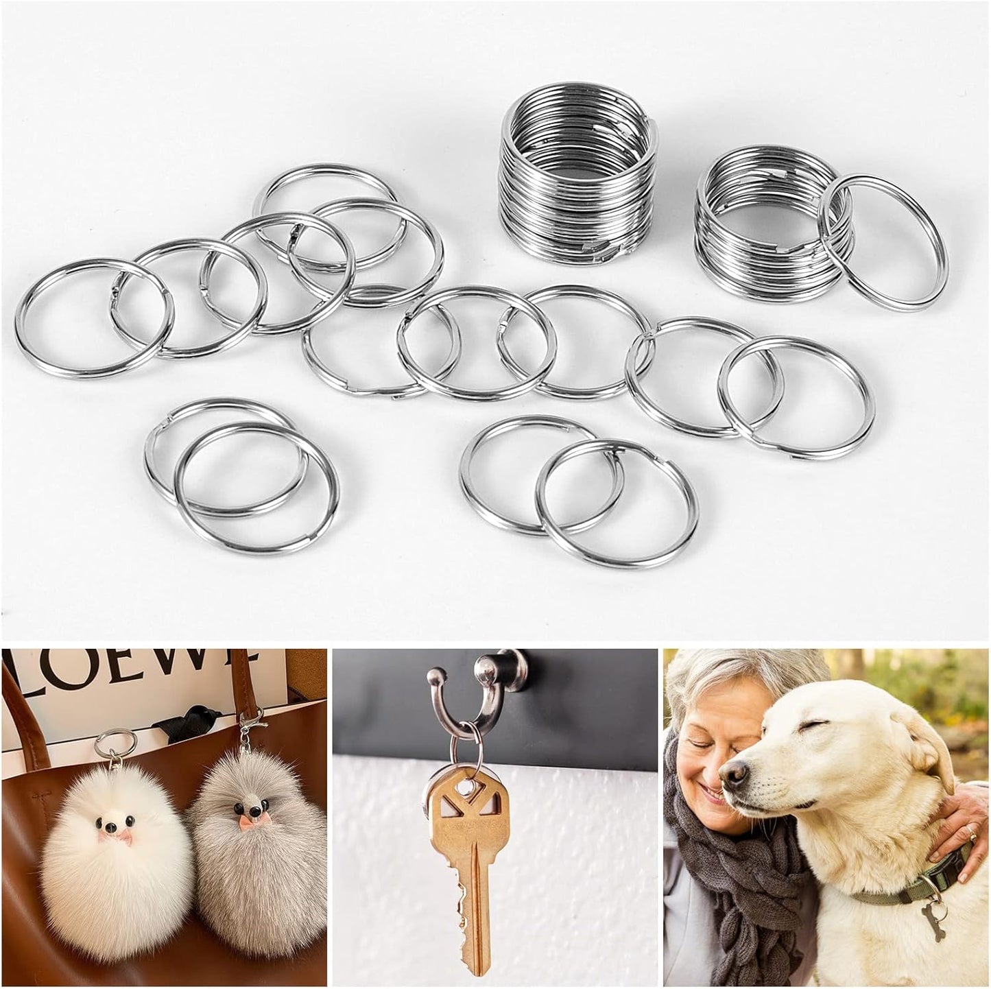 200PCS Key Rings, Split Bulk Keyrings for Keychain and Crafts (25mm)