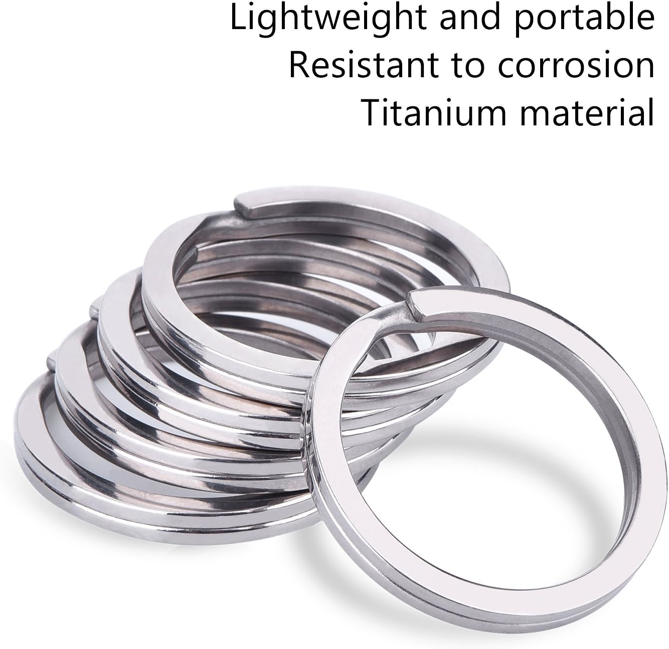 32 mm Titanium Key Rings Split Rings, 5 Pack