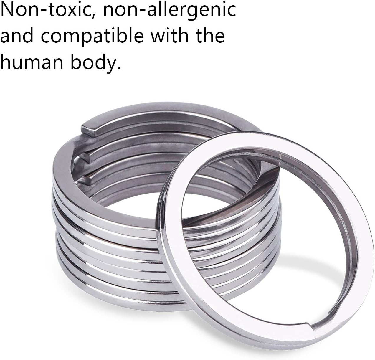 32 mm Titanium Key Rings Split Rings, 5 Pack