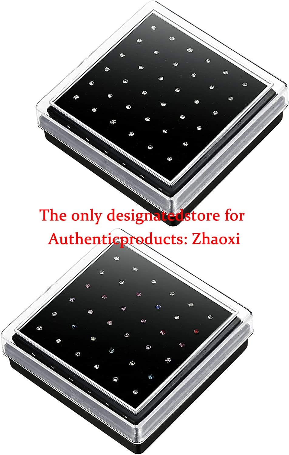 72pcs 22G Nose Studs Stainless Steel Nose Rings Studs Colorful CZ Nose Pin Piercing Jewelry Box Set for Women Men