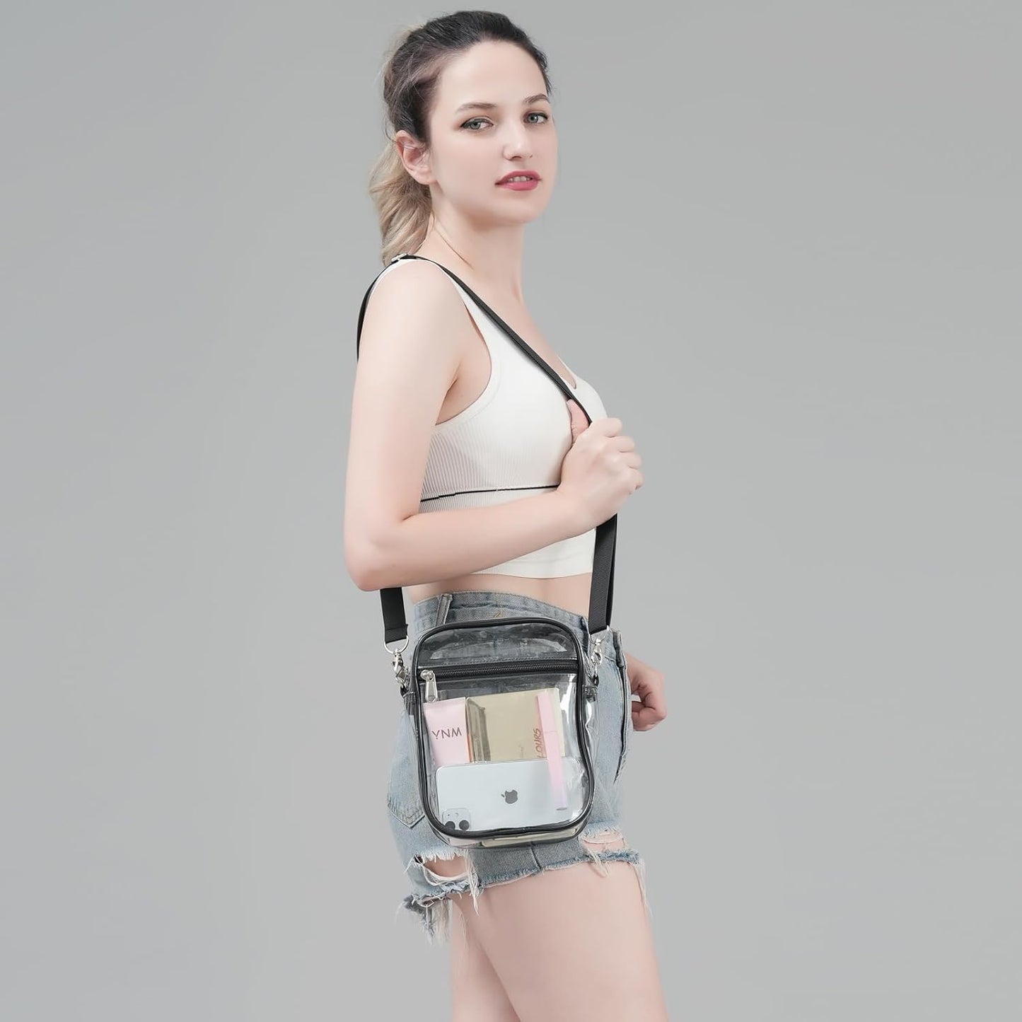 Clear Crossbody Purse Bag, Stadium Approved for Concerts, Festivals