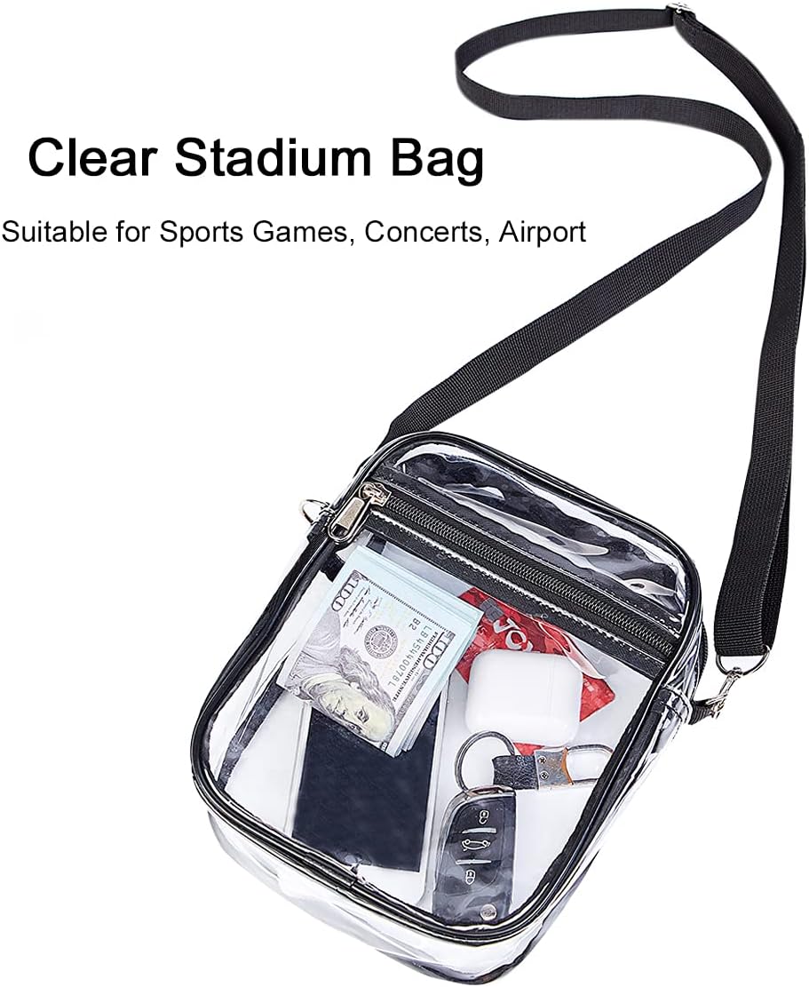 Clear Crossbody Purse Bag, Stadium Approved for Concerts, Festivals