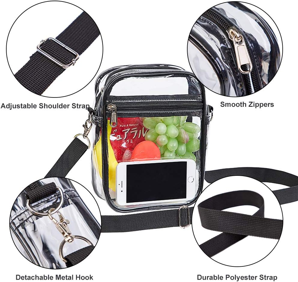 Clear Crossbody Purse Bag, Stadium Approved for Concerts, Festivals