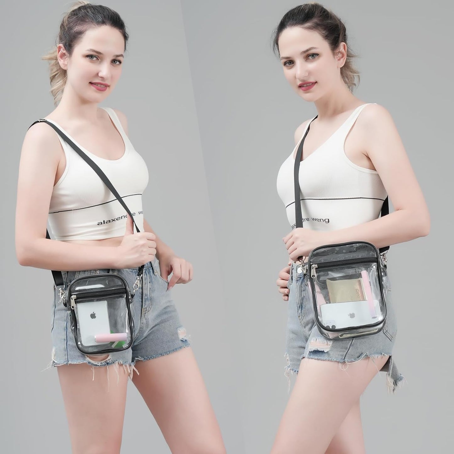 Clear Crossbody Purse Bag, Stadium Approved for Concerts, Festivals