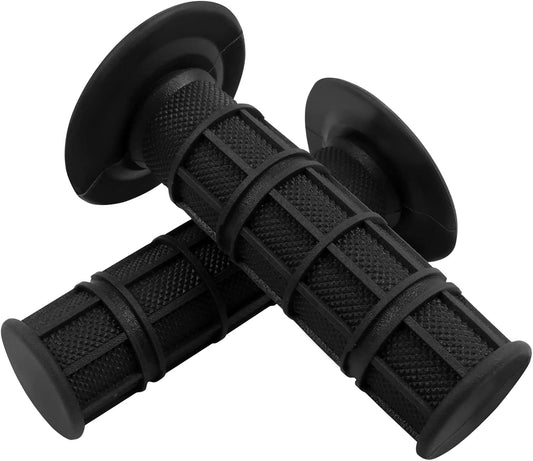 Worldmotop Motorcycle Handlebar Grips Non-Slip Soft Rubber Grips Handlebar with 7/8" 22mm 24mm Replacement for All Off Road ATV Dirt Bike, Bike Handle Grips(Black)