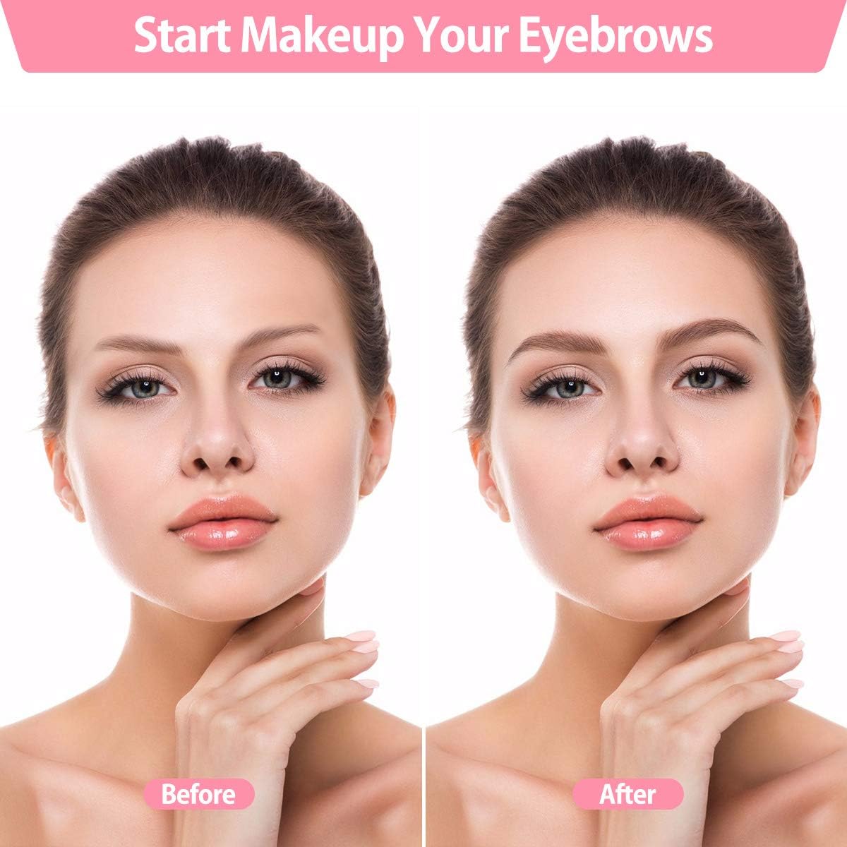 Eyebrow Stencils, 12PCS Eyebrow Shaper Kit + 1PCS Eyebrow Razor, Reusable Eyebrow Template With Strap, Elaborate Eyebrow Stencil, 3 Minutes Makeup Tools For A Variety of Face