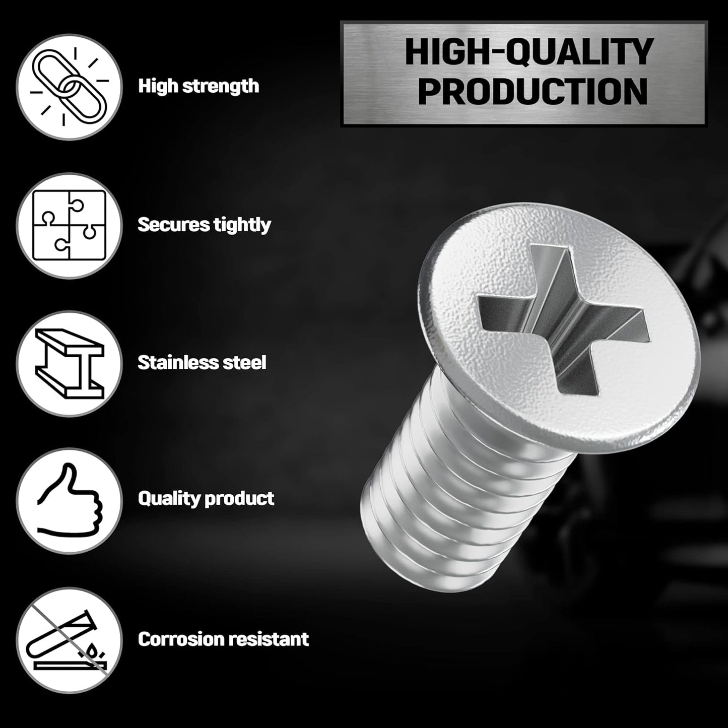 8pcs Screw Rotor Brake Disc Retaining 93600-06014-0H - Set is Best Replacement for Honda, Acura, Hyundai, Kia, Mazda - Front and Rear Stainless Steel Retaining Screws by