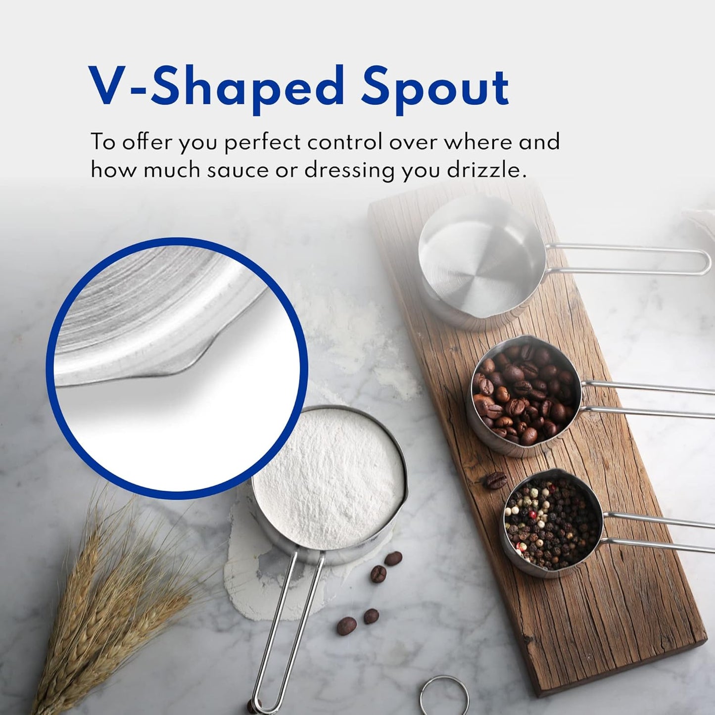 42917 Commercial Quality Stainless Steel Measuring Cups and Spoons Combo Set