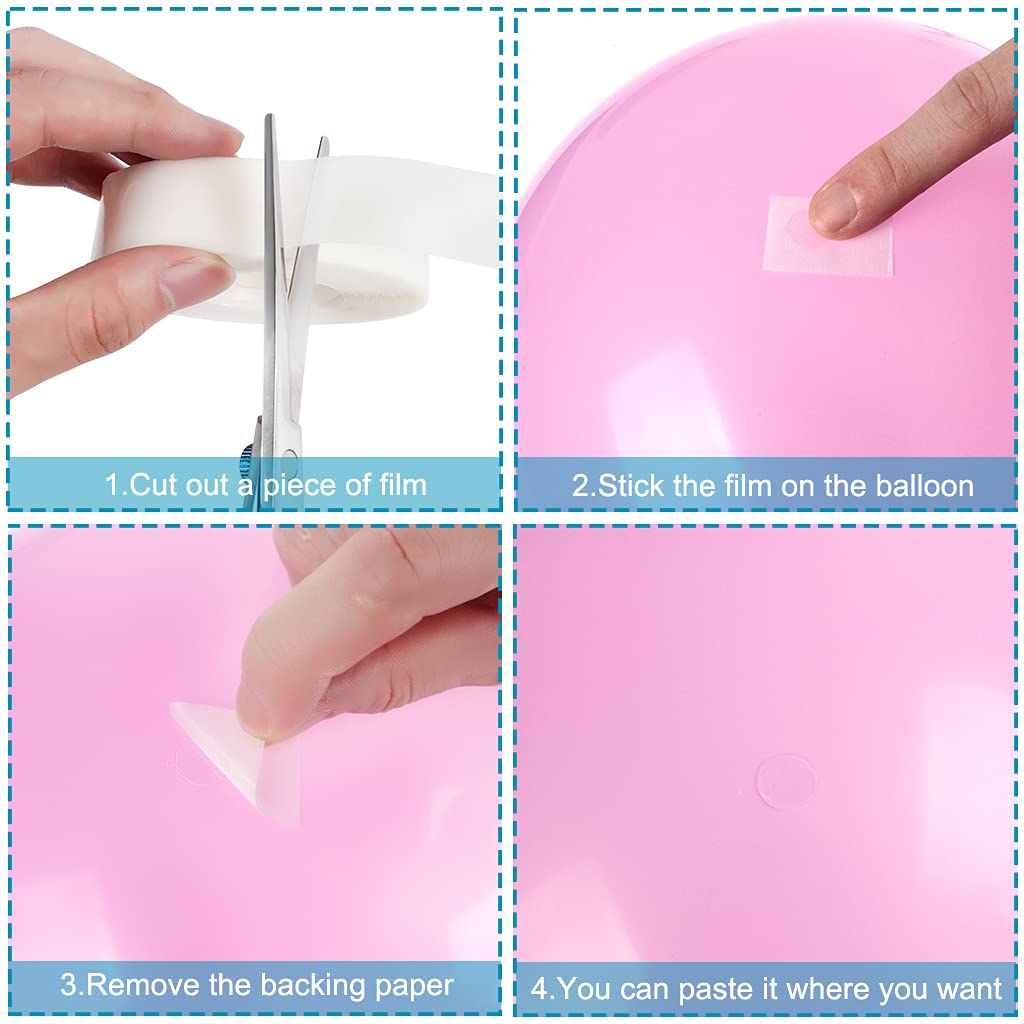 1000 Pcs Glue Point Clear Balloon Glue Dots, Double Sided, Transparent, 1cm/0.4inch in Diameter, for Craft Scrapbook Birthday Wedding Decoration