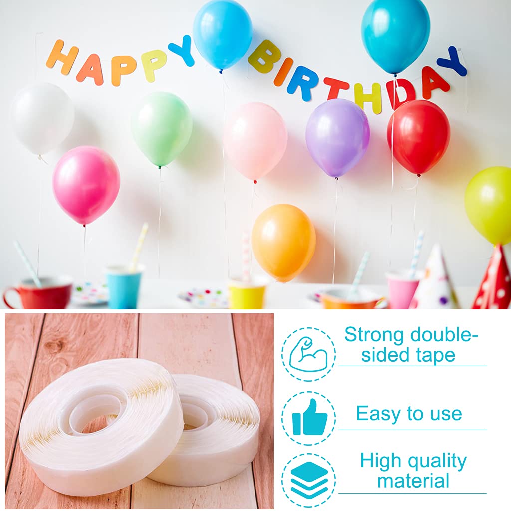 1000 Pcs Glue Point Clear Balloon Glue Dots, Double Sided, Transparent, 1cm/0.4inch in Diameter, for Craft Scrapbook Birthday Wedding Decoration