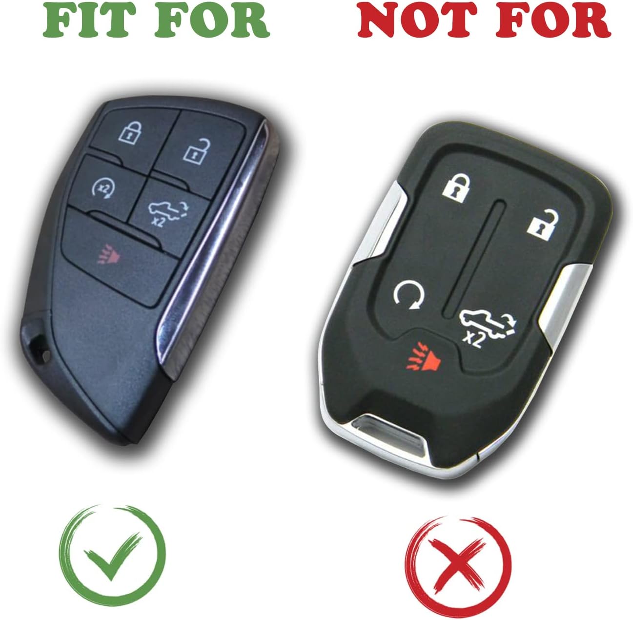 Key Fob Cover For 2022 2023 2024 Chevy Silverado 1500 GMC Sierra 1500, 2024 Silverado Sierra 2500HD 3500HD