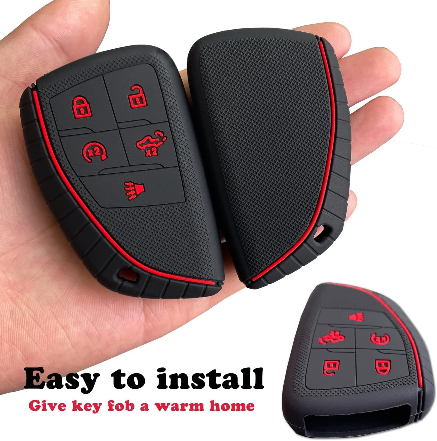 Key Fob Cover For 2022 2023 2024 Chevy Silverado 1500 GMC Sierra 1500, 2024 Silverado Sierra 2500HD 3500HD
