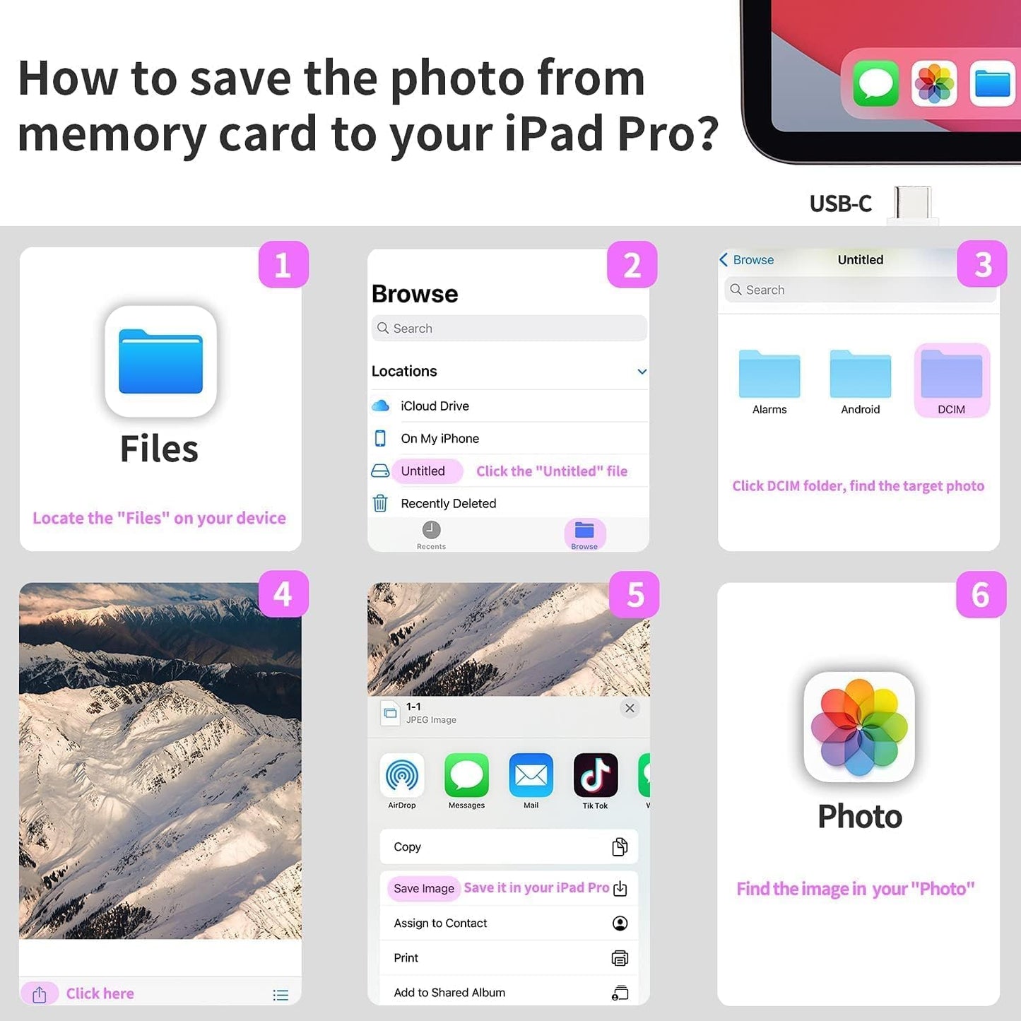 [Apple MFi Certified] USB C to SD Card Camera Reader for iPhone iPad, Dual Card Slot for iPhone 15 Pro iPad 10 iPad Pro SD/Micro SD Memory Card Reader Adapter, Trail Game Camera Viewer, Plug and Play