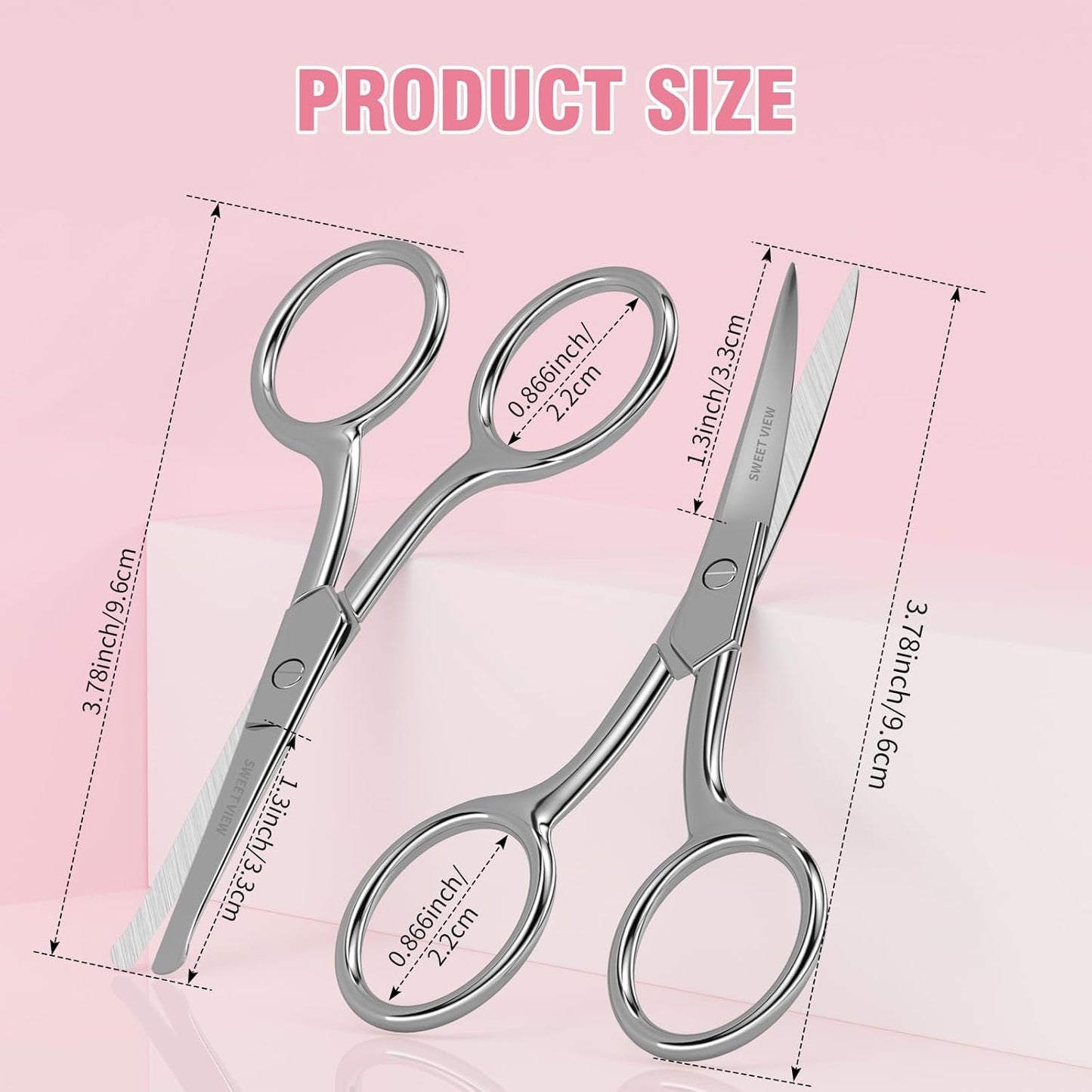 Eyebrow Scissors Curved and Rounded Nail Scissors - Small Grooming Scissors for Trimming Eyebrows, Nose, Mustache, Eyelashes, Ear Hairs, Nails and Cuticles.