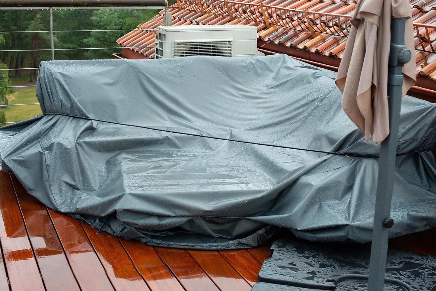 120GSM Tarpaulin Waterproof Heavy Duty, 6.6 x 9.8 Ft Large Green Rainproof Tarp UV/Tear Resistant PE Tarpaulin Sheet Tent with Reinforced Eyelets, Cover for Pool, Caravan, Garden Furniture