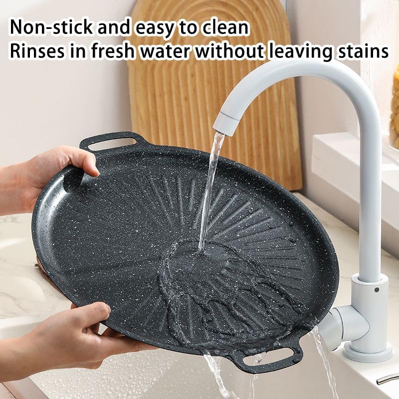 Grill Pan, 12.6" Maifan Non-Stick BBQ Indoor & Outdoor Grill Pan for Searing, Grilling, and Cooking Meats & Vegetables, Even Heating (12.6 Inch)