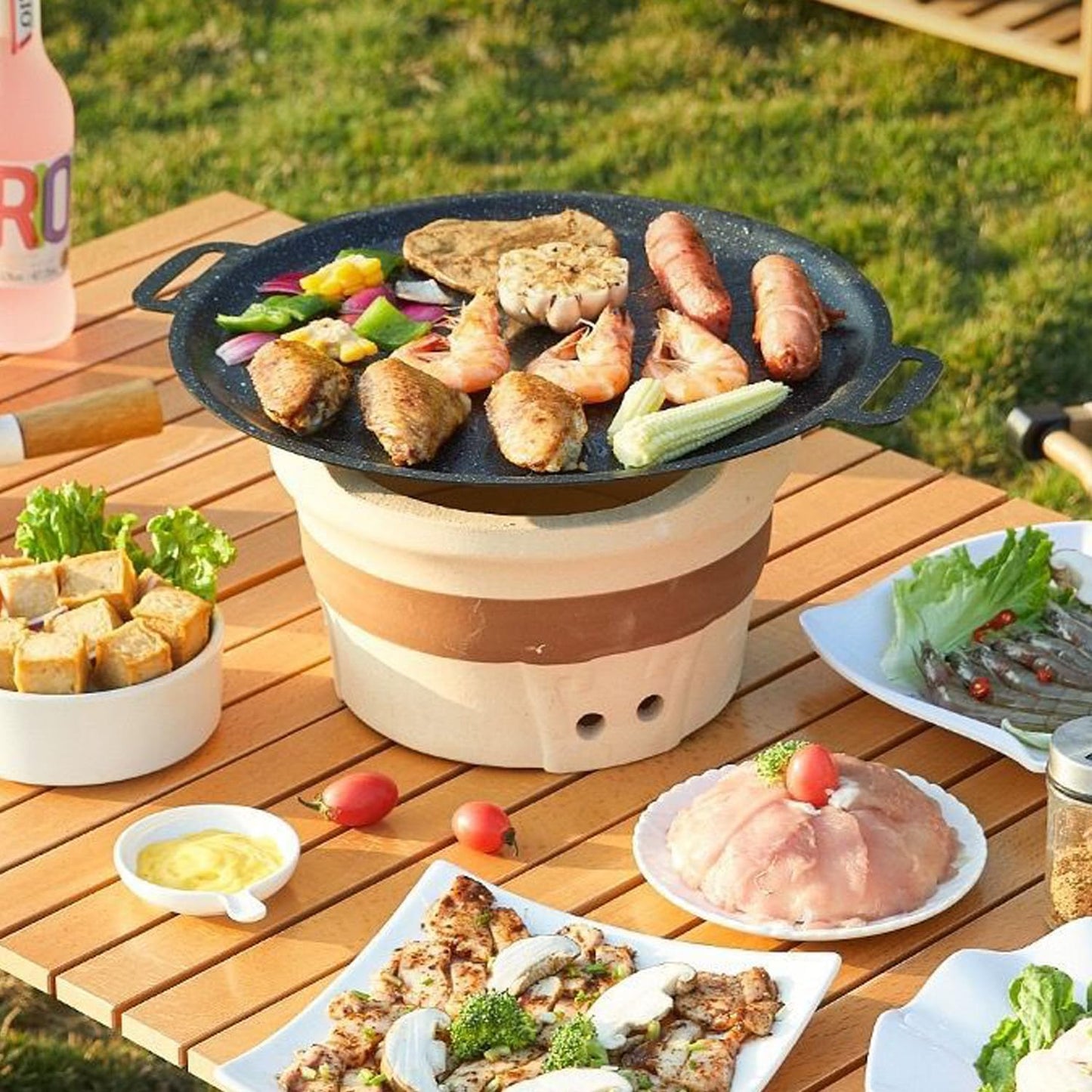 Grill Pan, 12.6" Maifan Non-Stick BBQ Indoor & Outdoor Grill Pan for Searing, Grilling, and Cooking Meats & Vegetables, Even Heating (12.6 Inch)