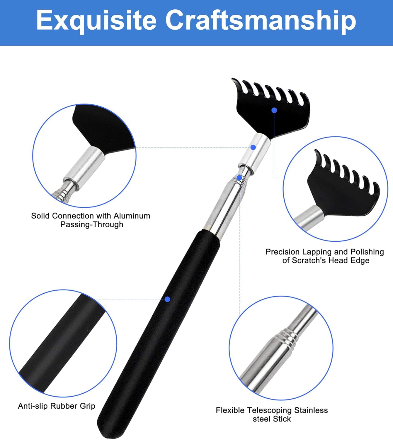 Back Scratcher, 2 Pack Back Scratchers for Men Women Kids Dogs Extendable Back Scratcher with Beautiful Gifts Packaging.
