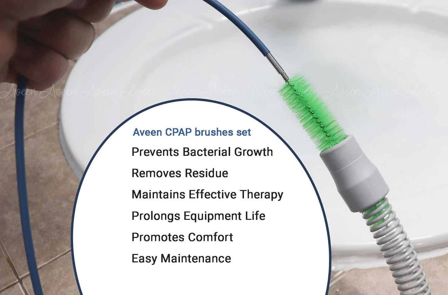 CPAP Tube and Mask Cleaning Brush, Suitable for All CPAP Hose Type,Brushes Diameter 15mm and 19mm, CPAP Hose Cleaning Brush Kit, Enhanced Your CPAP Machine and CPAP mask