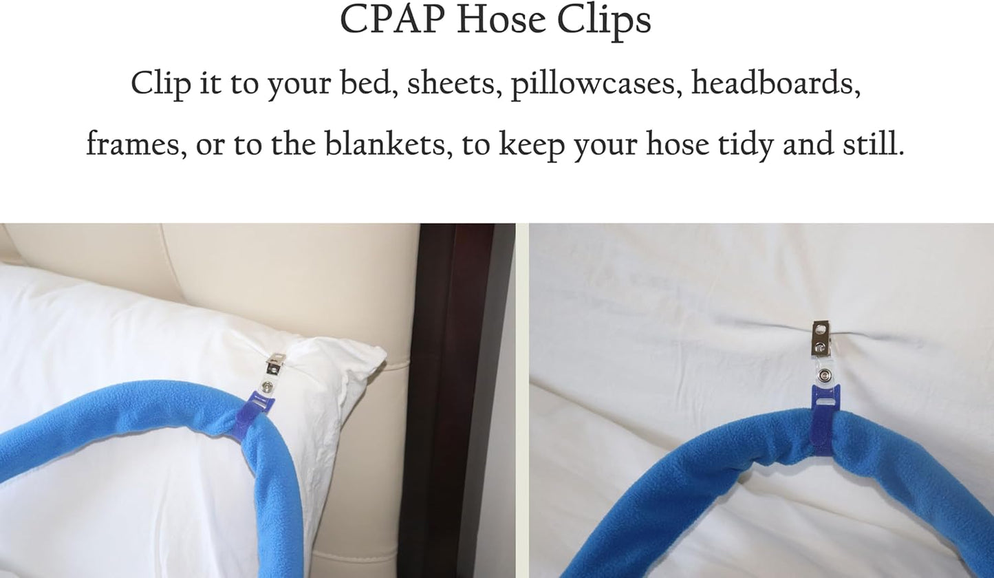 CPAP Hose Cover with 4 Holding Clips, Soft Fleece Tubing Wrap Insulator with Zipper, Universal and fit All CPAP 6ft tubing, Comfortable CPAP Supplies, CPAP Accessories,