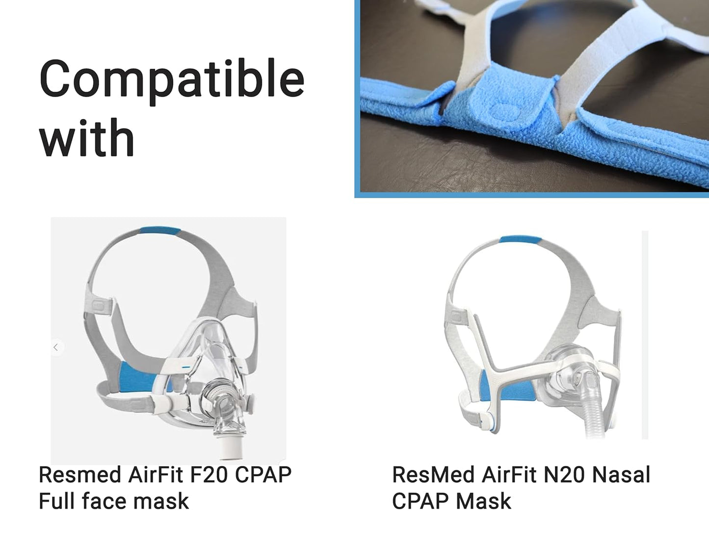 CPAP Neck Pad, Compatible with Resmed AirFit F20 CPAP Full face mask and ResMed AirFit N20 Nasal CPAP Mask