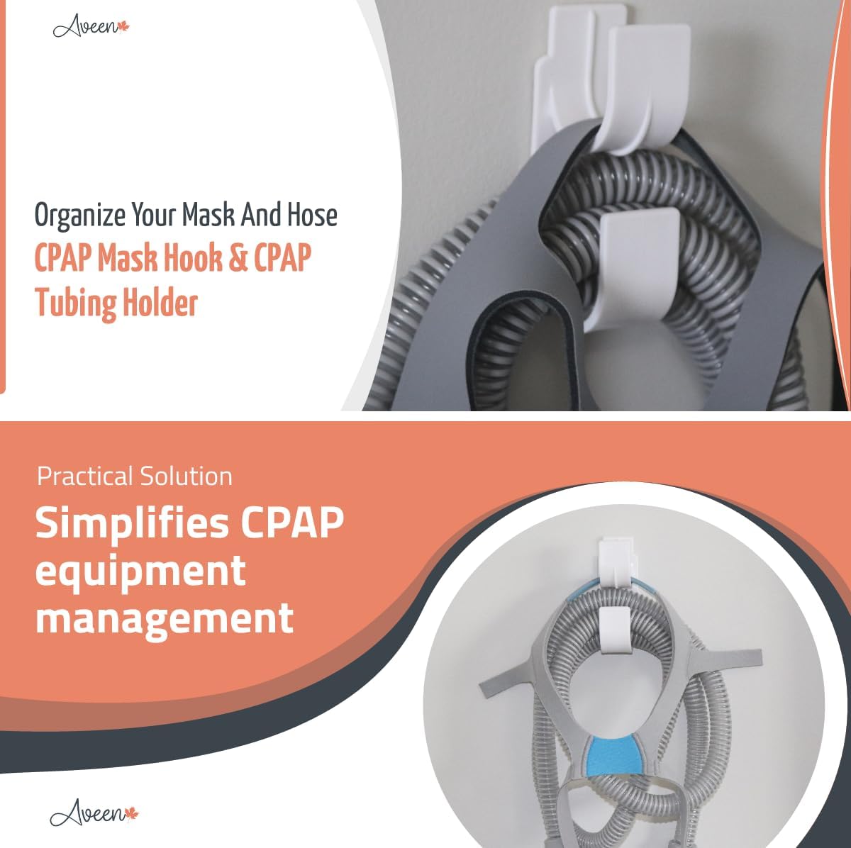 CPAP Hose Hanger, CPAP Mask Hook & CPAP Tubing Holder - CPAP Hose Organizer Avoids CPAP Hose Tangle and Allows You to Sleep Better