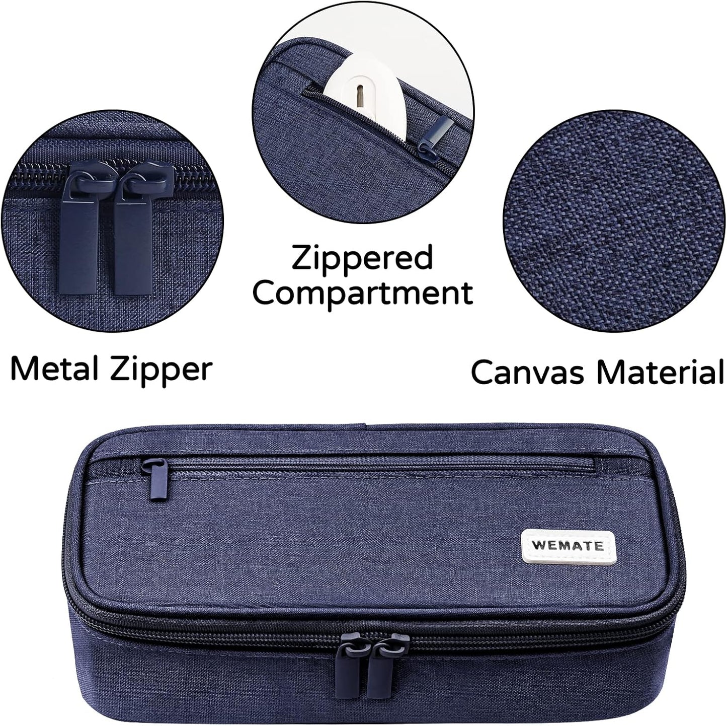 Large Pencil Case, Big Capacity Pencil Pouch Stationery Pen Bag, Storage High Capacity Bag Pouch Holder Box Organizer, Marker Pen Case for Women & Men