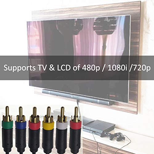 Component Audio Video Cable for PS2 / PS3 / PS3 Slim, HD Multi Out Composite RCA Audio Video Cable for PS3 (6 Feet)