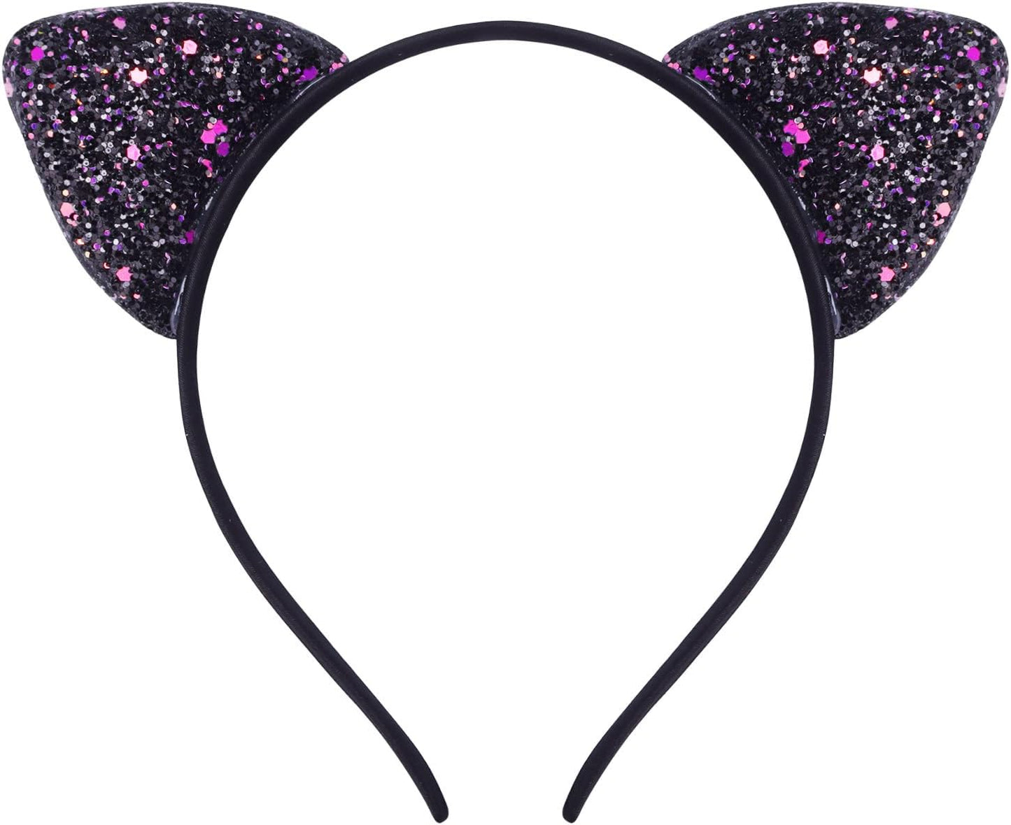 10pcs Cat's ears (Steamed cat-ear shaped bread) hair band, candy color onion powder sequins thin head band, lovely princess hair clip hair accessories, beautiful girls' daily wear and various party hair accessories
