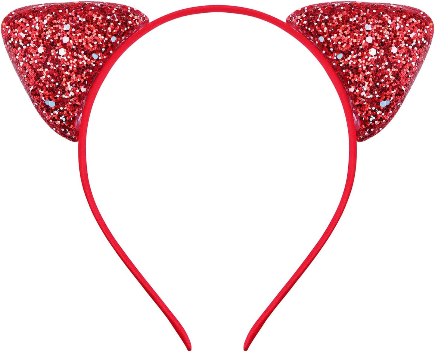 10pcs Cat's ears (Steamed cat-ear shaped bread) hair band, candy color onion powder sequins thin head band, lovely princess hair clip hair accessories, beautiful girls' daily wear and various party hair accessories