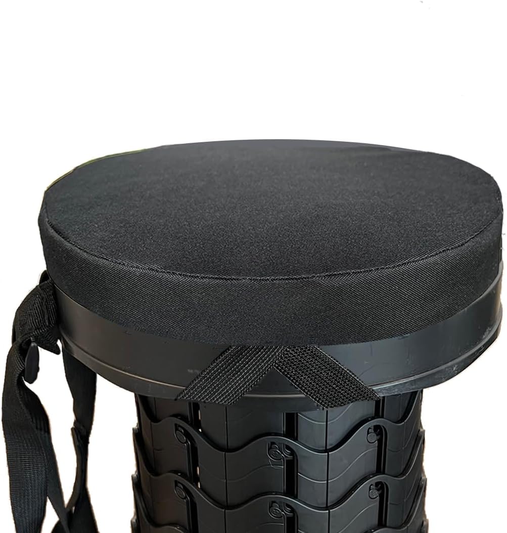Thick Seat Cushion for Telescopic Stools, Collapsible Stool Chair Pads with Thickened Memory Foam, Fits All Round Retractable Folding Stools (Cushion Only)