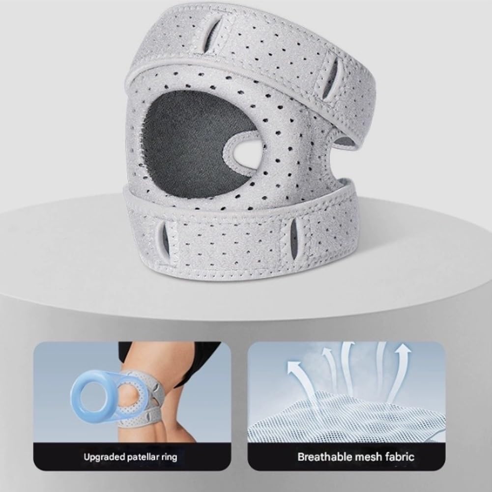 Wellnee Knee Brace,Knee Support for Athletes,Adjustable Tendon Support Sleeve Brace,Pain-Relief Knee Pads for Meniscus, Orthopedic(2pcs Gray,L(Adult))