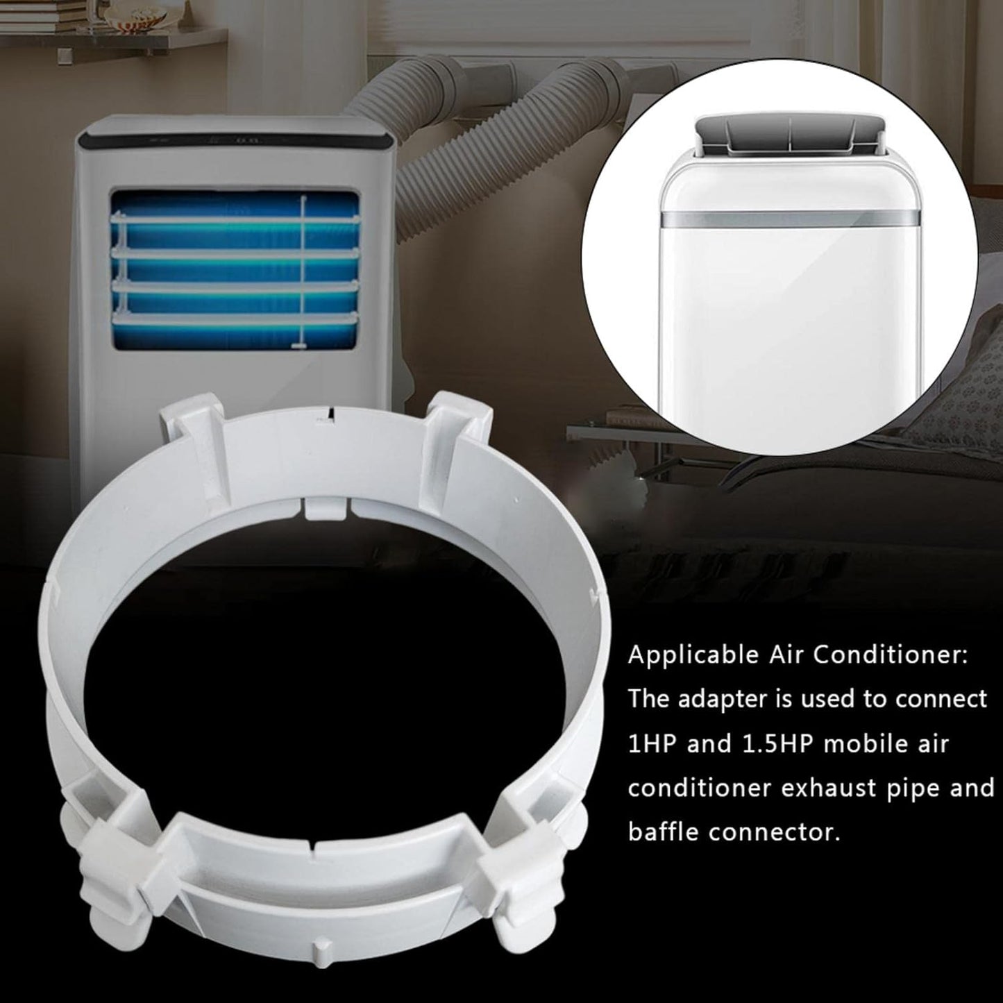 Air Conditioning Exhaust Hose Adapter, Number 2 Portable Air Conditioning Pipe Connector for Midea, Air Conditioner Window Adapter Exhaust Hose Connector Tube Connector