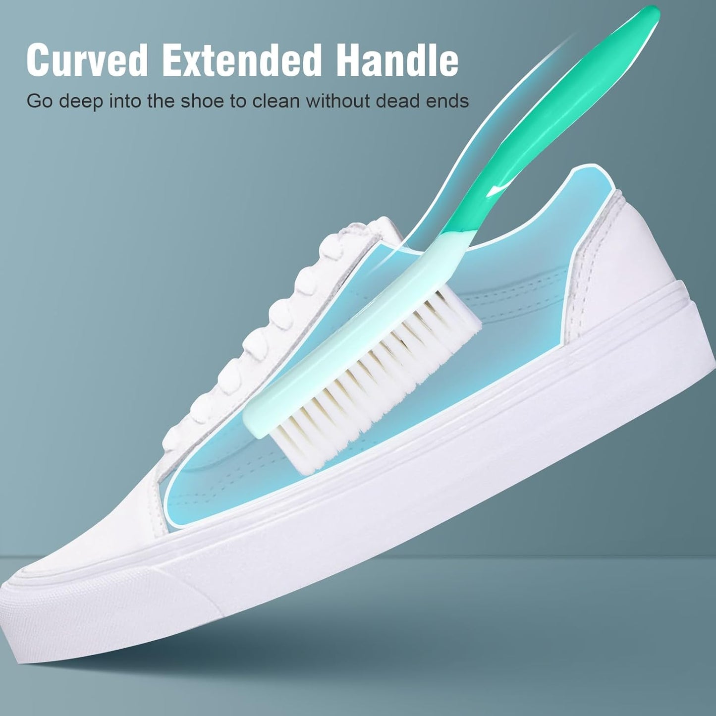 Professional Shoe Brush for Cleaning, Ergonomic Long Handle Shoe Cleaner Brush, Laundry Scrub Brush Sneaker Shoes Cleaning Scrubber with Soft Bristle